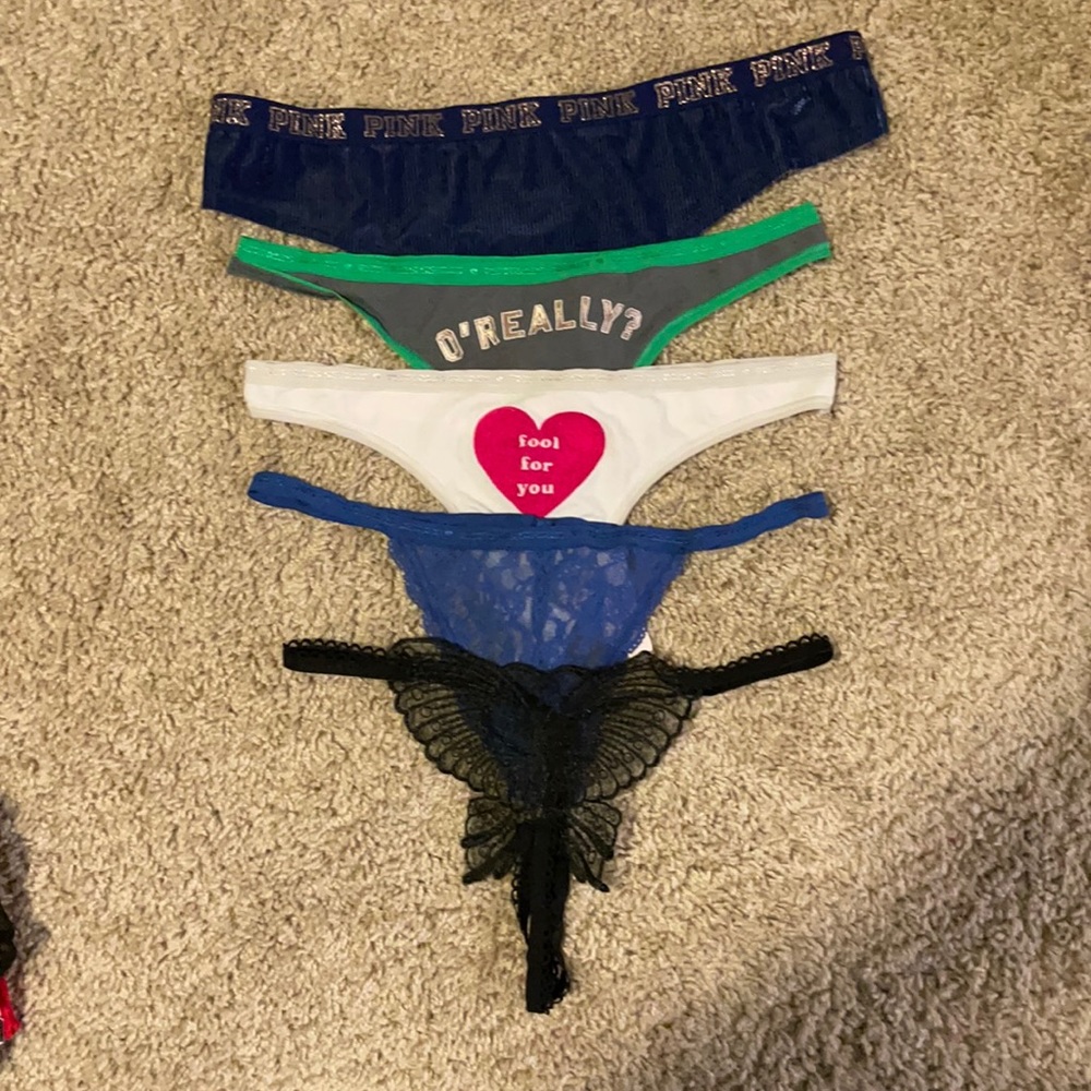 Sz M pink/VS Thongs. Set of 5.